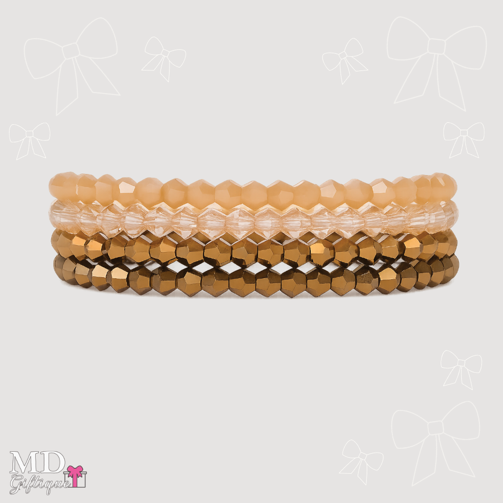 Armband set van 4 bruintinten