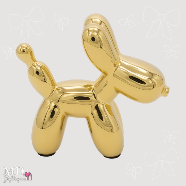 Beeld ballonhond goudkleurig