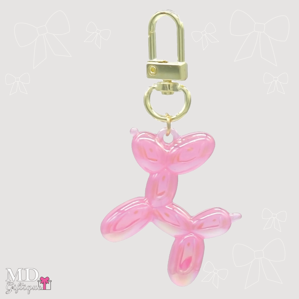 Sleutelhanger ballonhond lichtroze