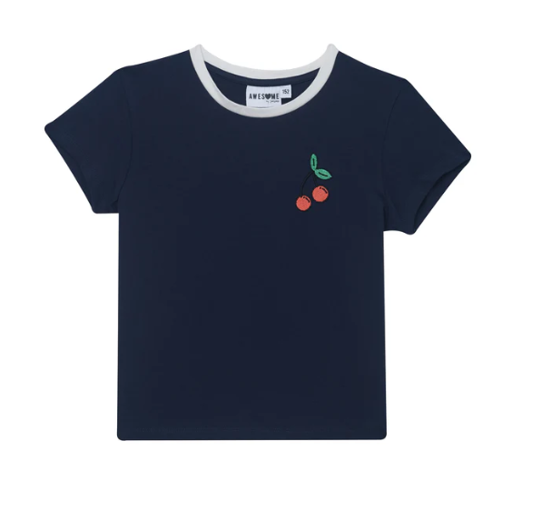 Awesome - Crop-top kriek blauw