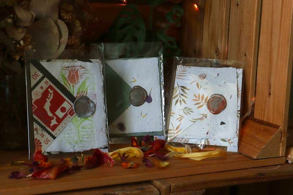 3 cartes et enveloppe A7 - Collection Camélia