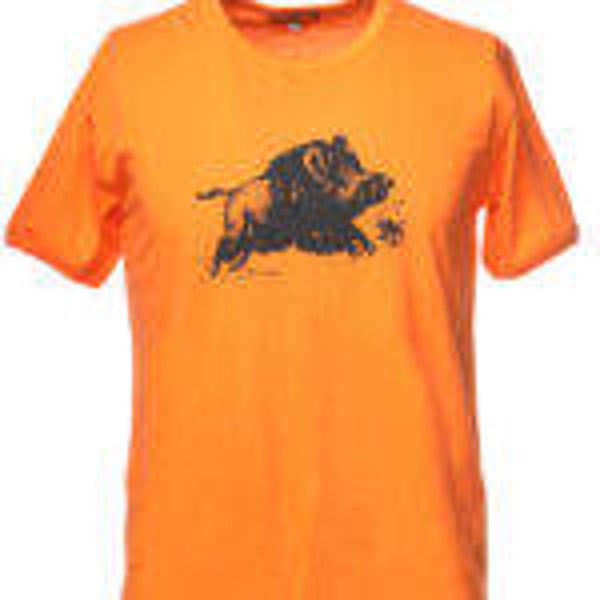 T-shirt stampa cinghiale fluo