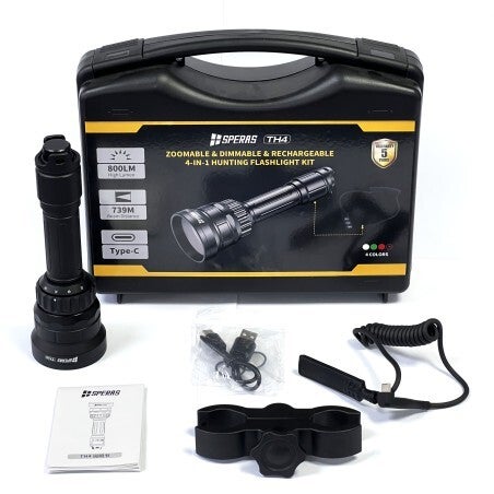 TORCIA LED CON ZOOM 800 LUMENS CON FASCIO DI LUCE FINO A 79M
