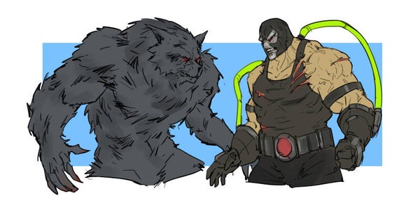 Promotional piece Bane vs Tefaloo werewolf 8 by 10