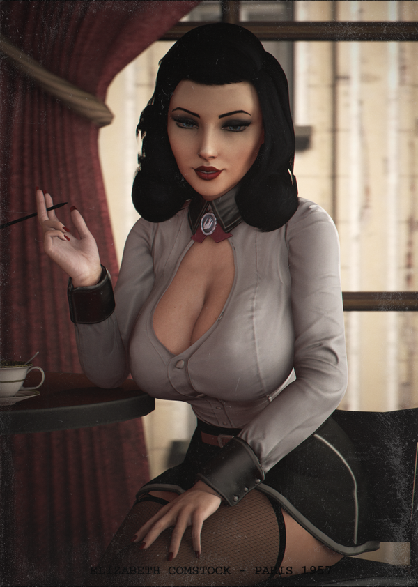 Coffee date in Paris with Elizabeth Comstock with Alts 11x17” BioShock