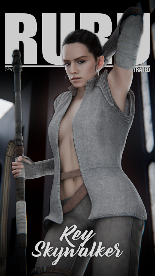 RURU ILLUSTRATED: Rey Skywalker (Clothed Title Only) 11x17"