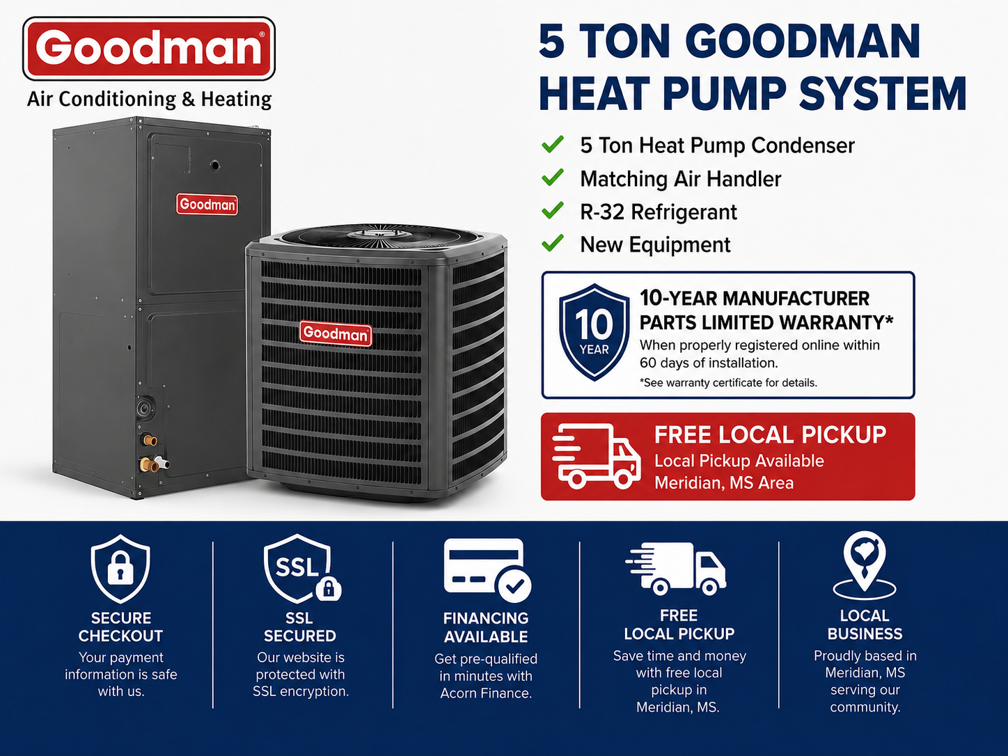 5 Ton Goodman Heat Pump System