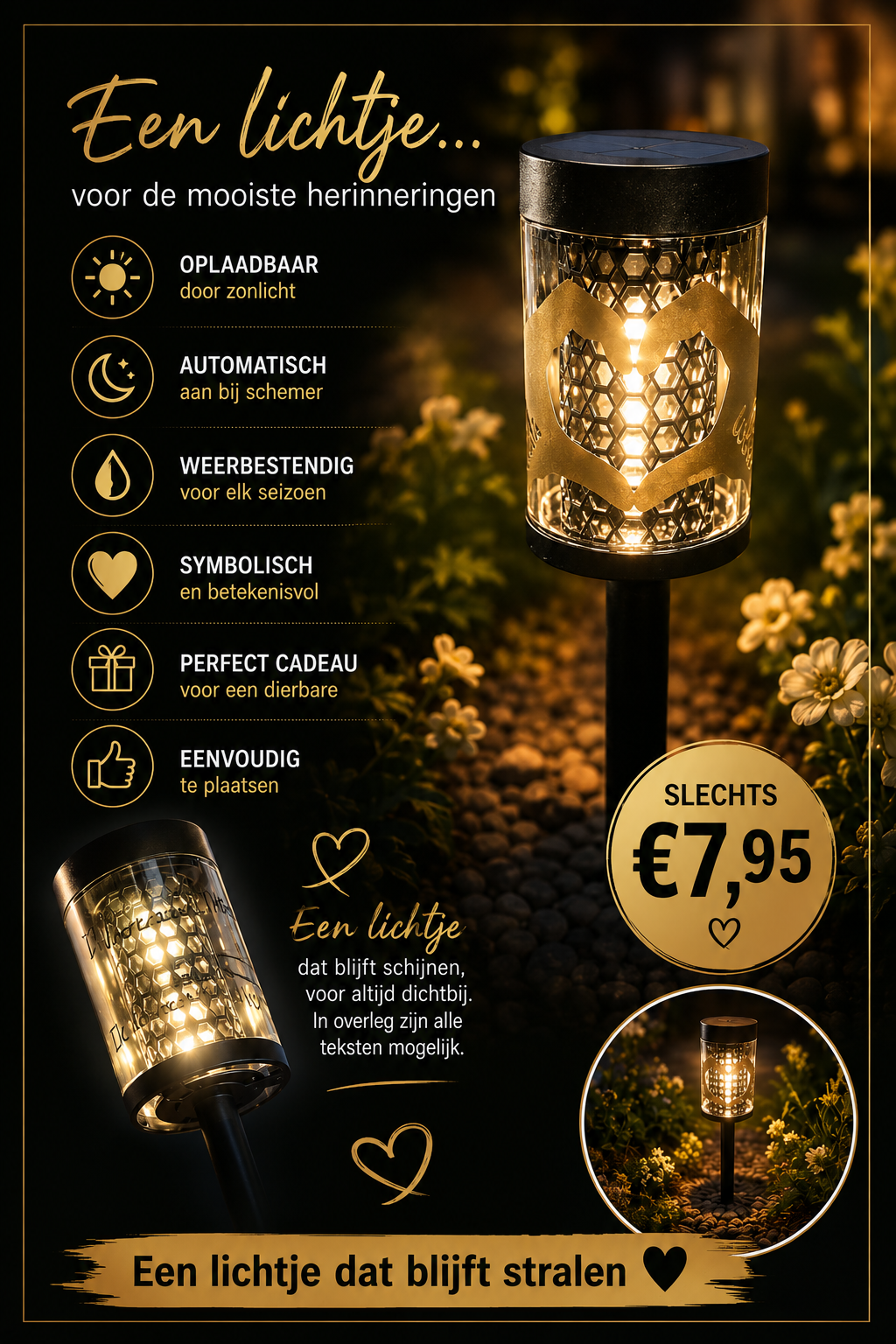Solar lamp met tekst