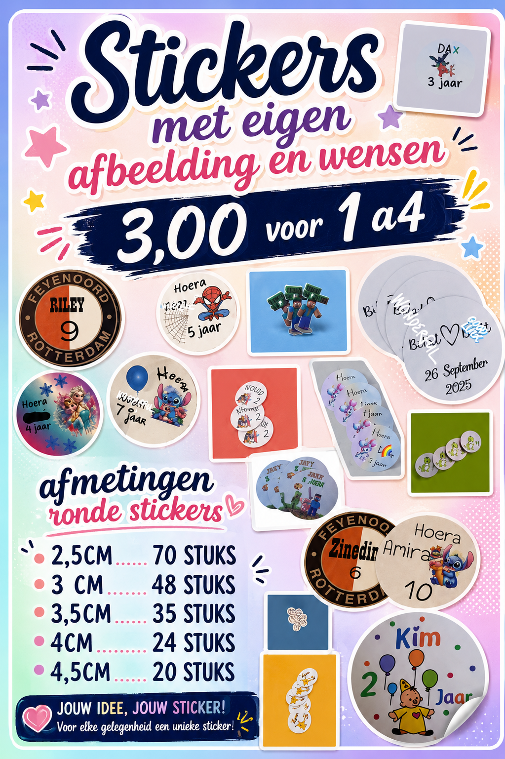 Stickervellen a4