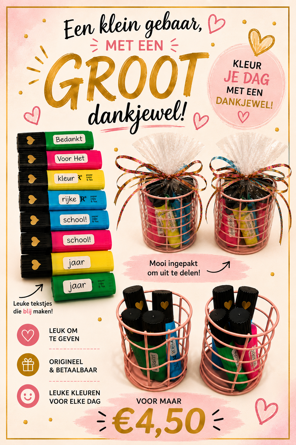 Kleurrijke markeerstiften in een bakje