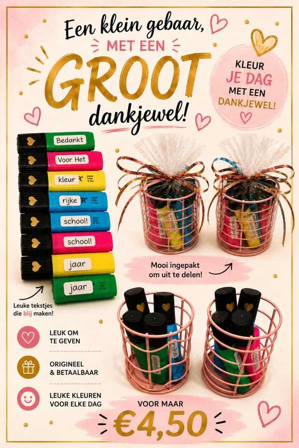 Kleurrijke markeerstiften in een bakje