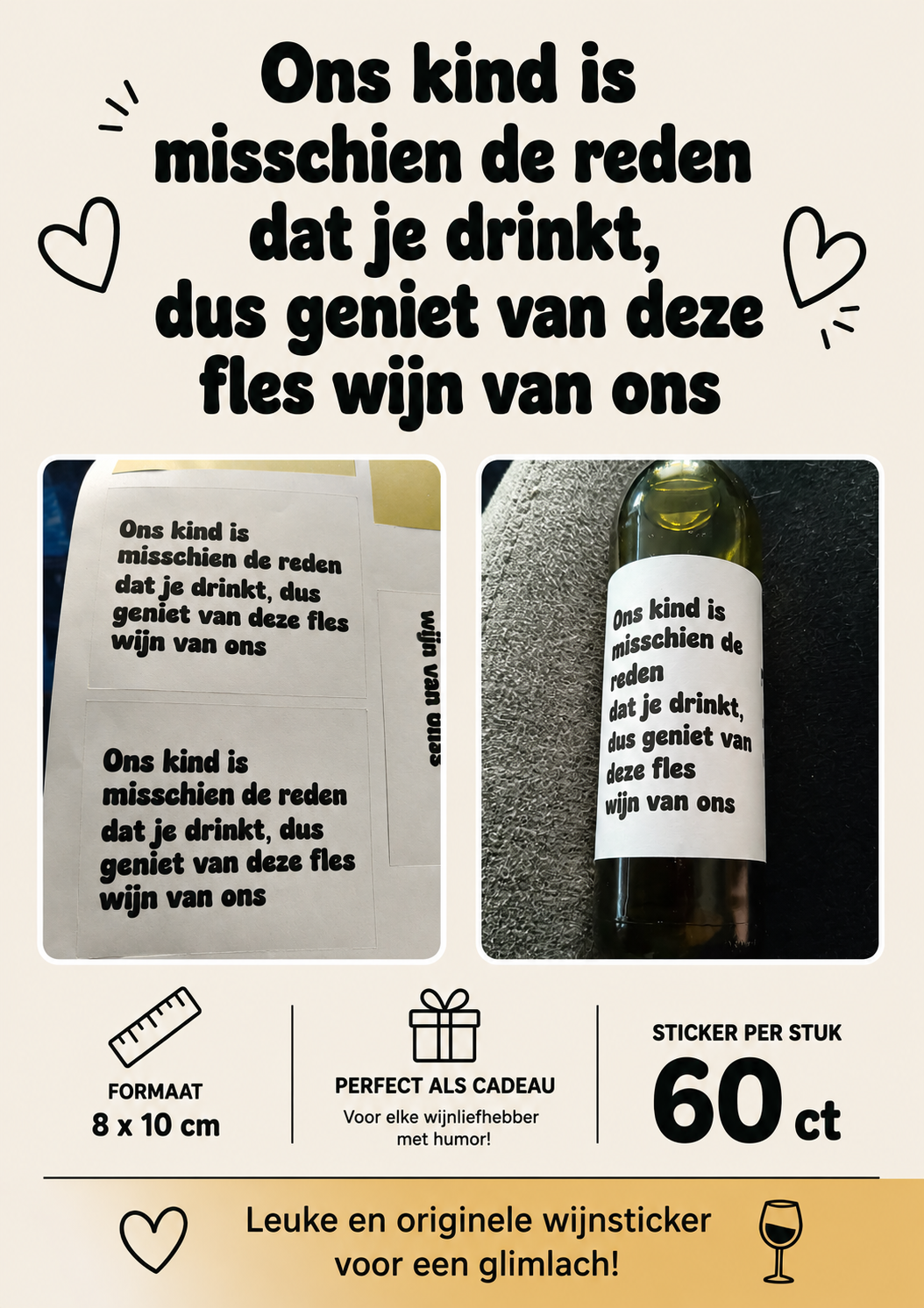 Stickers voor kleine wijnfles