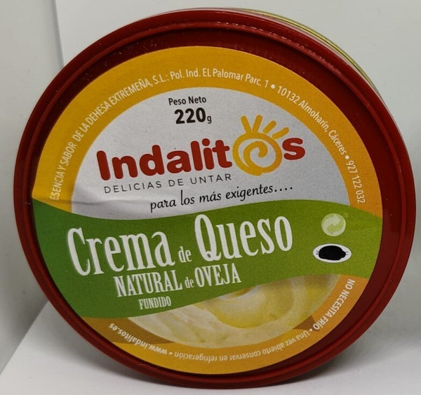 crema de queso natural de oveja fundido 220grs.