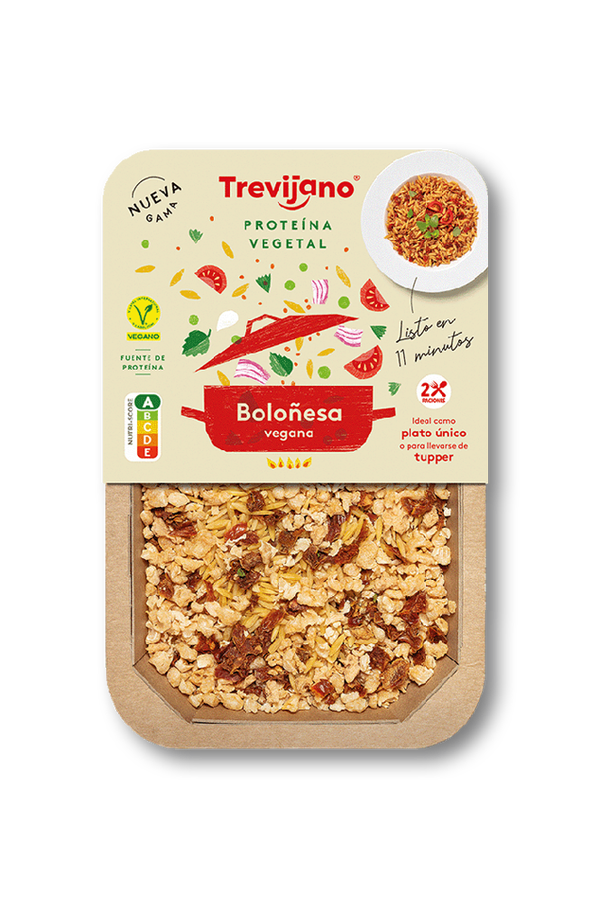 pasta boloñesa deshidratada, proteina vegetal