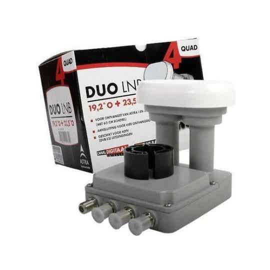 M7 CanalDigitaal DUO Quad LNB – Geschikt voor 65 cm schotel – 4 uitgangen