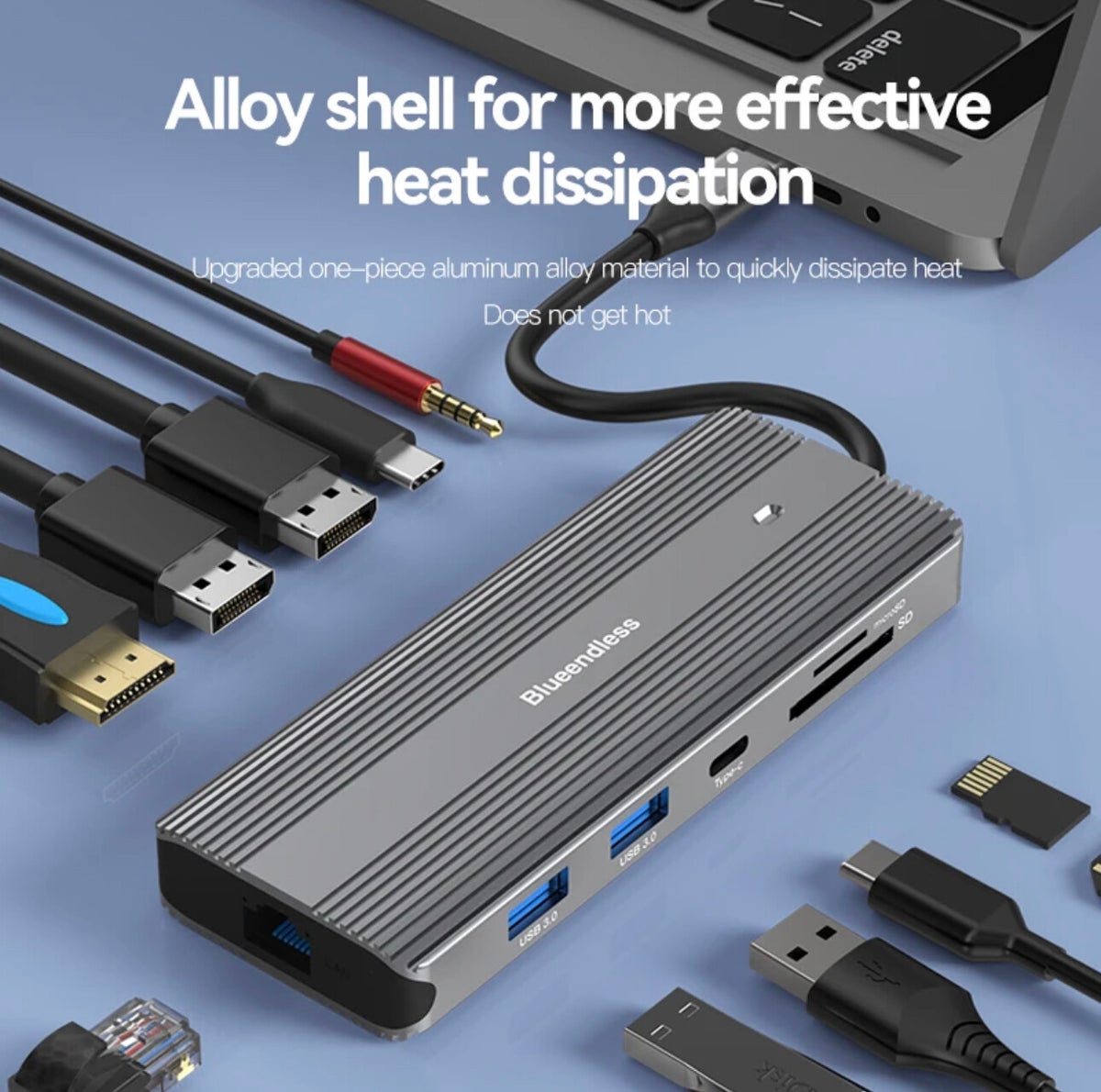 Blueendless Hub met 10 Poorten - Type-C Docking Station