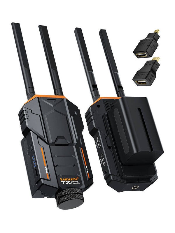 Lemorele R100 Plus - HDMI Extender Kit 200M - 5.8GHz Draadloze Zender & Ontvanger - Ondersteunt NP-F Batterij - Voor Camera, PS4, PC & TV