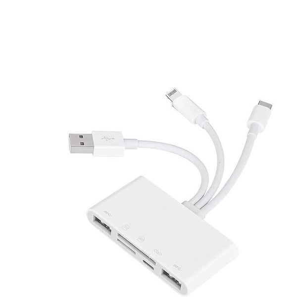 OTG Kaartlezer en Adapter 5-in-1 - USB 3.0 Type-C/Lightning OTG Camera Kaartlezer & Adapter