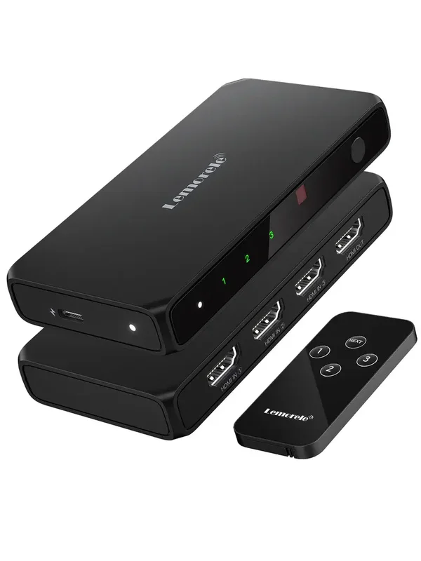 Lemorele G99 - 3 in 1 HDMI Switch - 4K @ 30Hz - Slimme Schakelfunctie - Inclusief Afstandsbediening