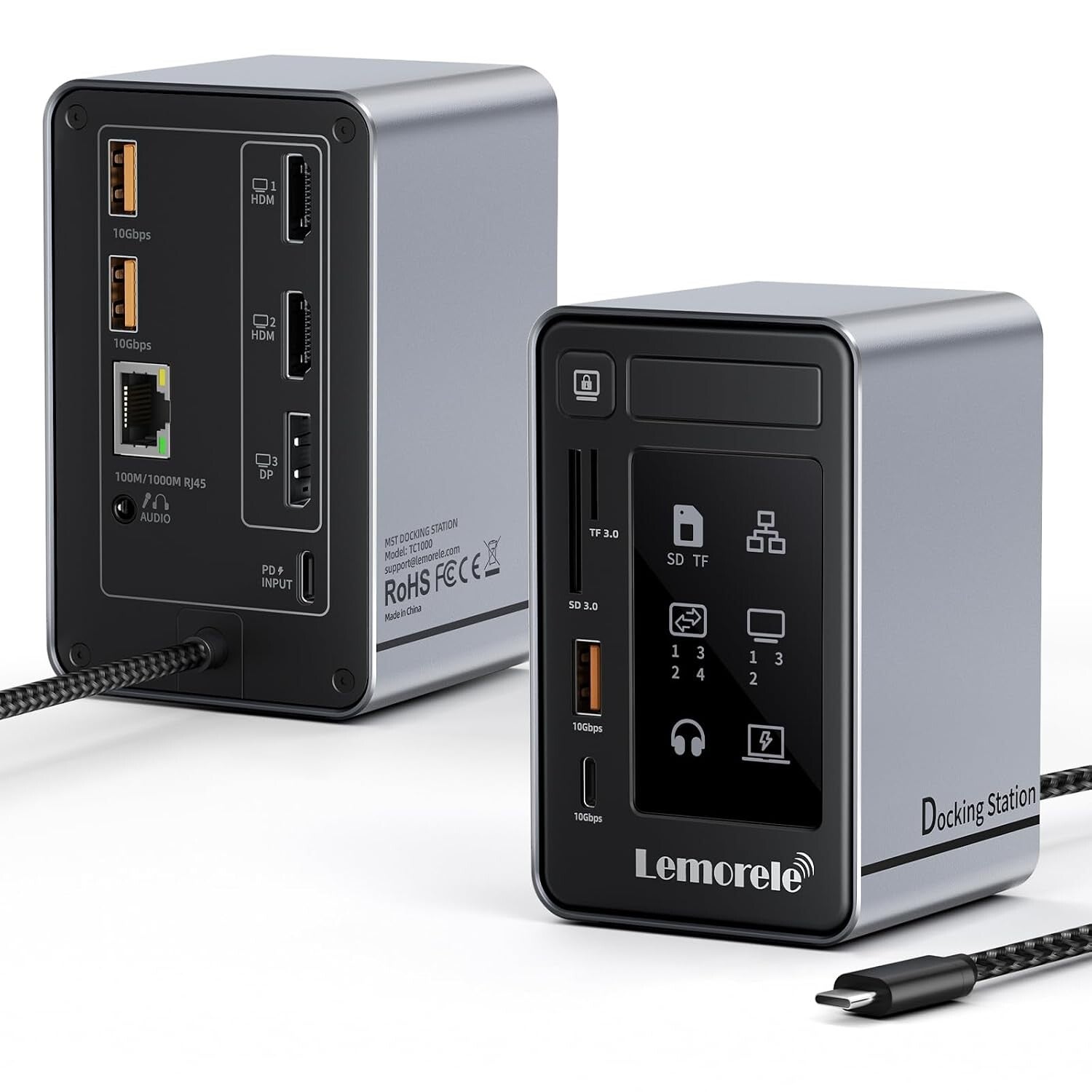 Lemorele TC1000 Docking Station - Triple 4K 60Hz - 100W PD