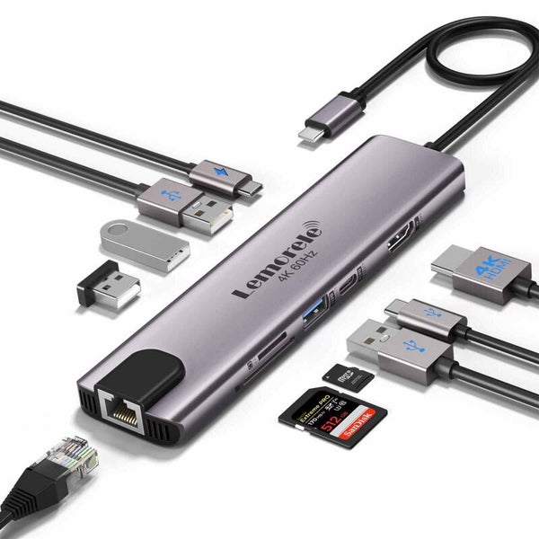 Lemorele TC46 – 10-in-1 USB-C Docking Station – HDMI 4K@60Hz