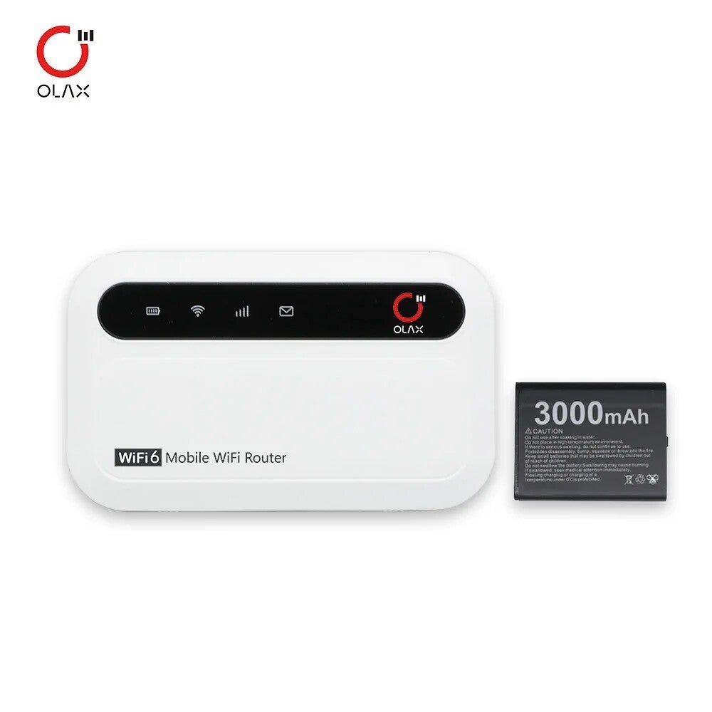 OLAX MF985 - 4G+ LTE Draagbare MiFi Router - 3000mAh Batterij - 300Mbps - 14 Uur Gebruik - WiFi 6 - eSIM/vSIM Ondersteuning