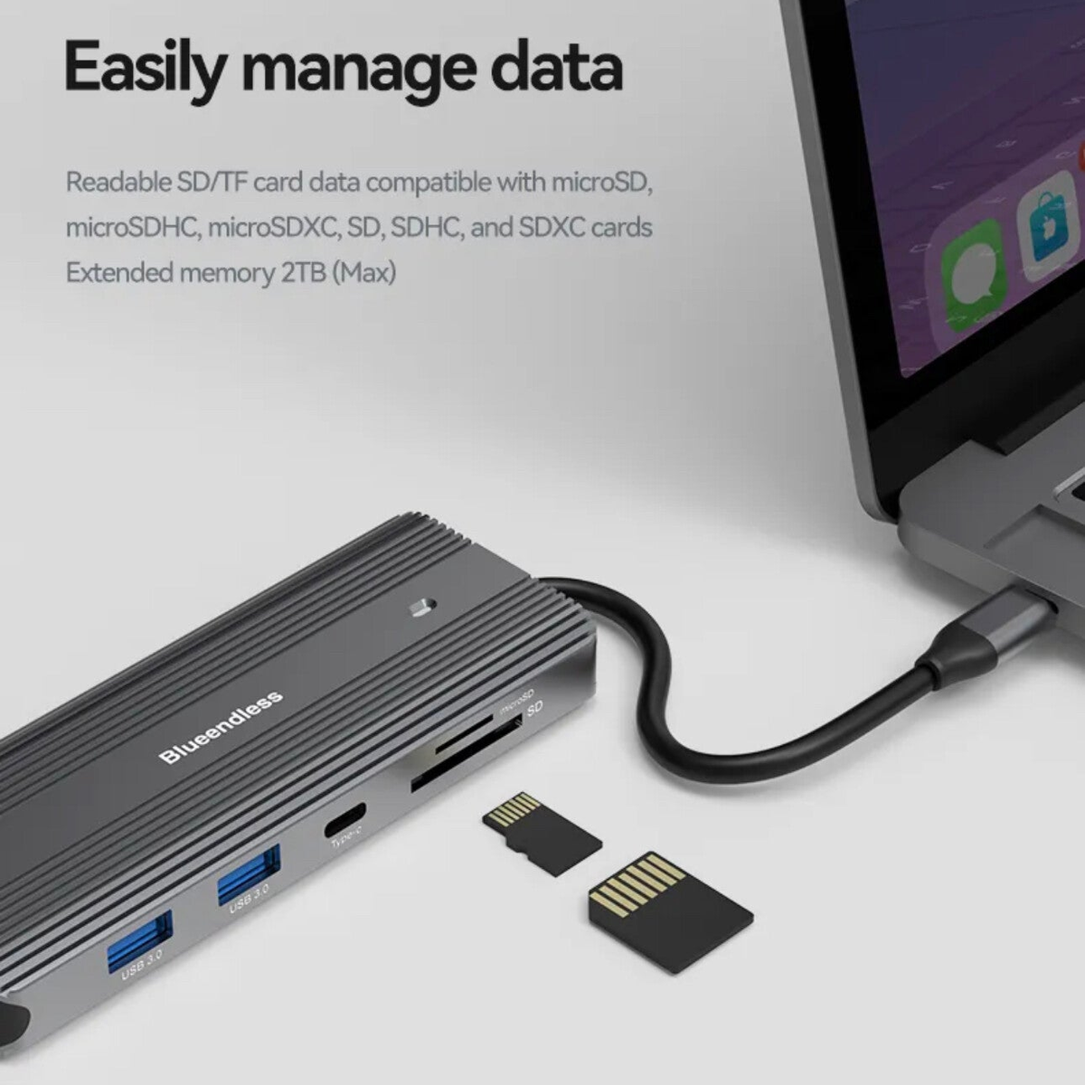 Blueendless Hub met 10 Poorten - Type-C Docking Station
