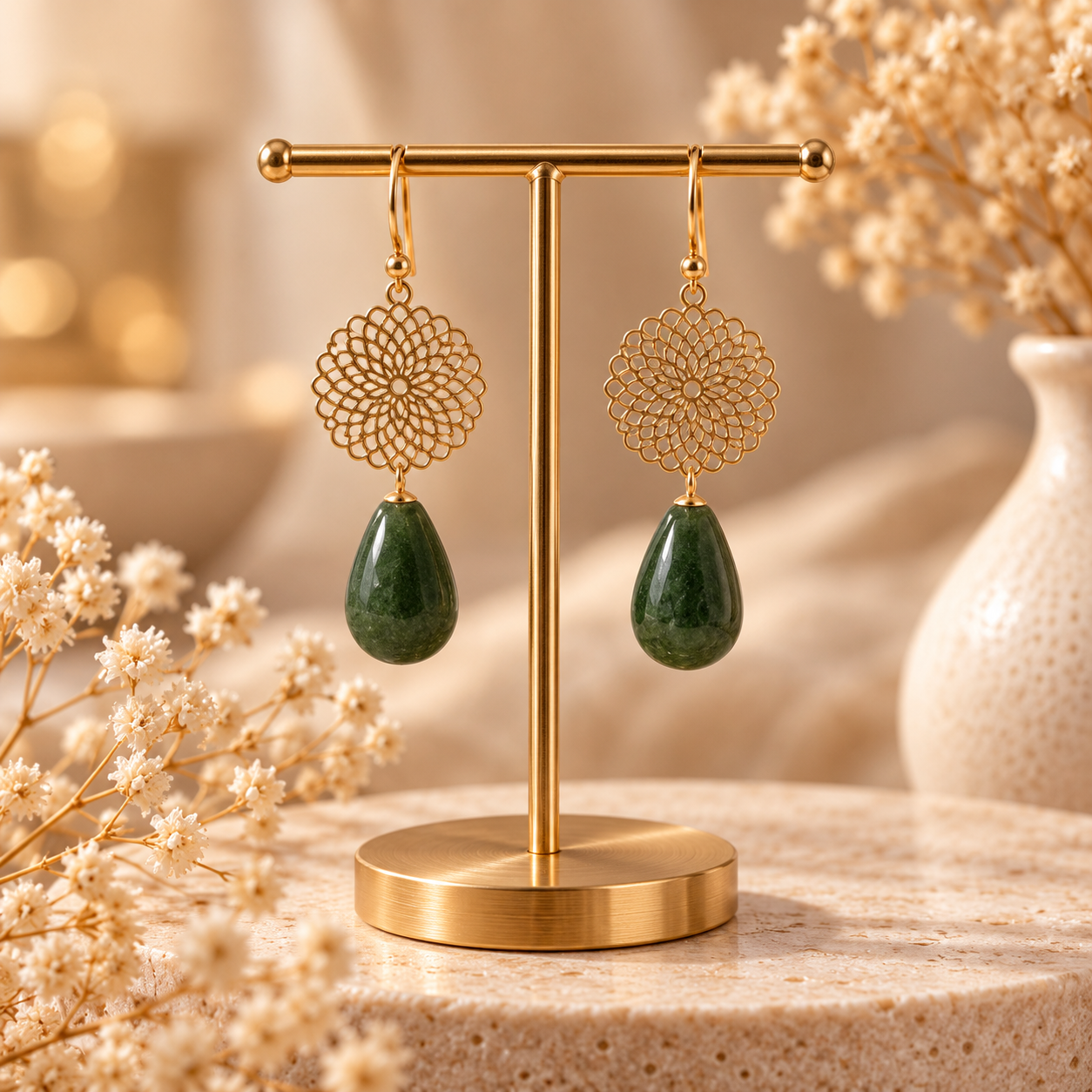 Groene Agaat oorbellen