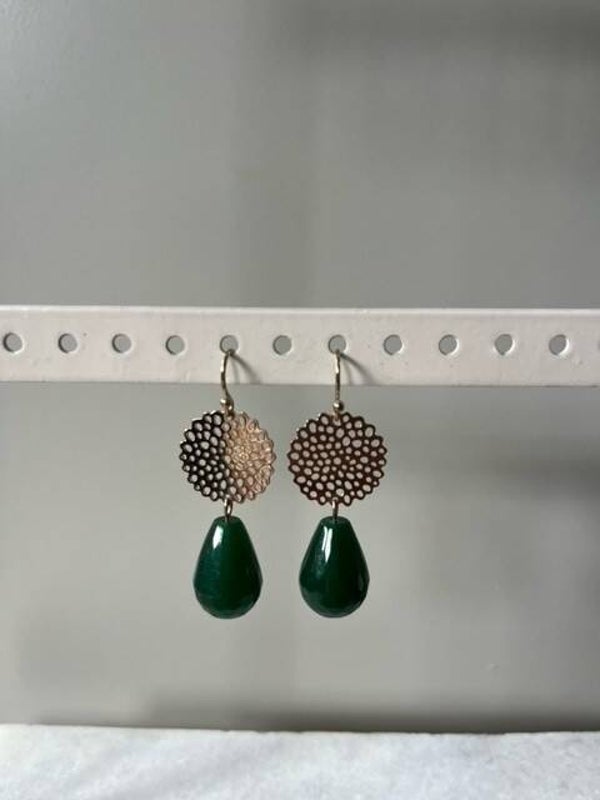 Groene Agaat oorbellen