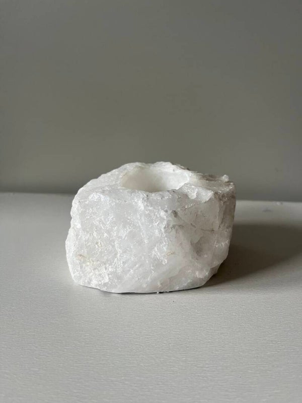 Bergkristal waxinelichthouder