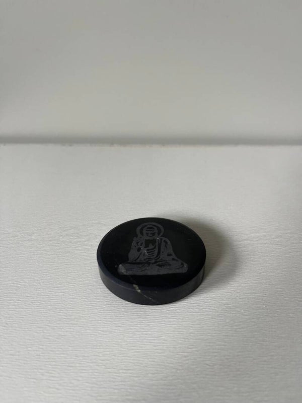 Ronde zwarte Shungiet schijf