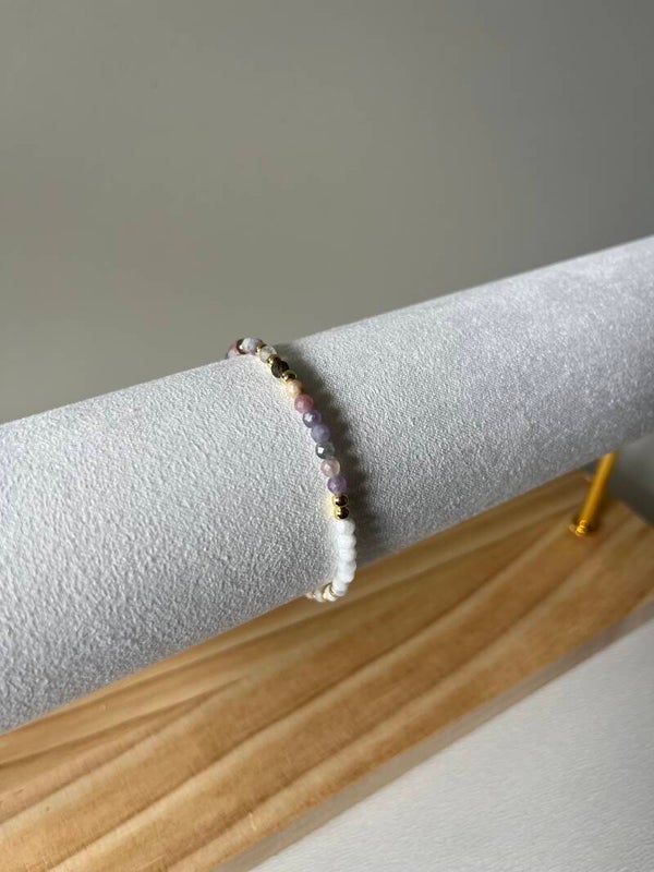 Toermalijn en Maansteen armband