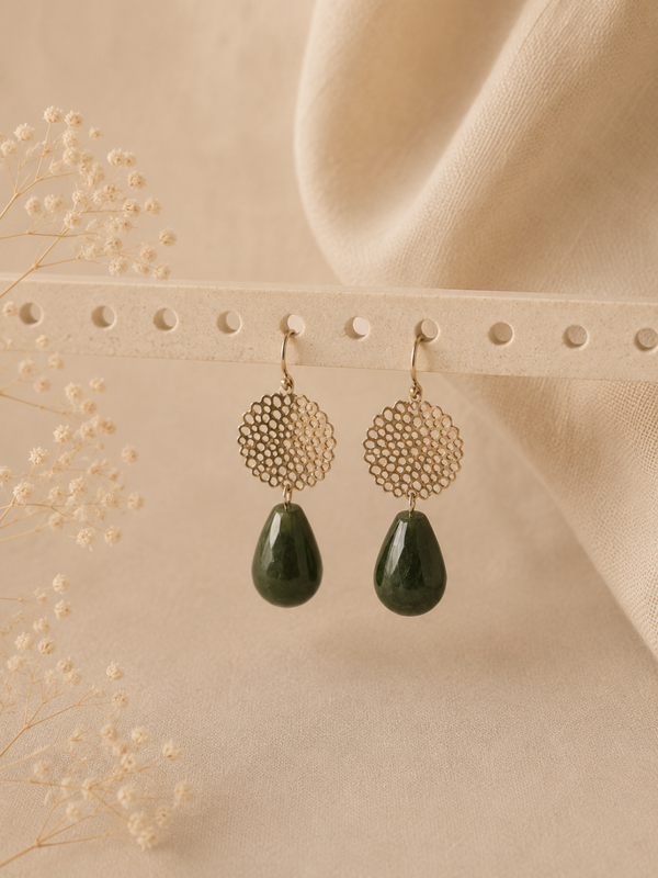 Groene Agaat oorbellen