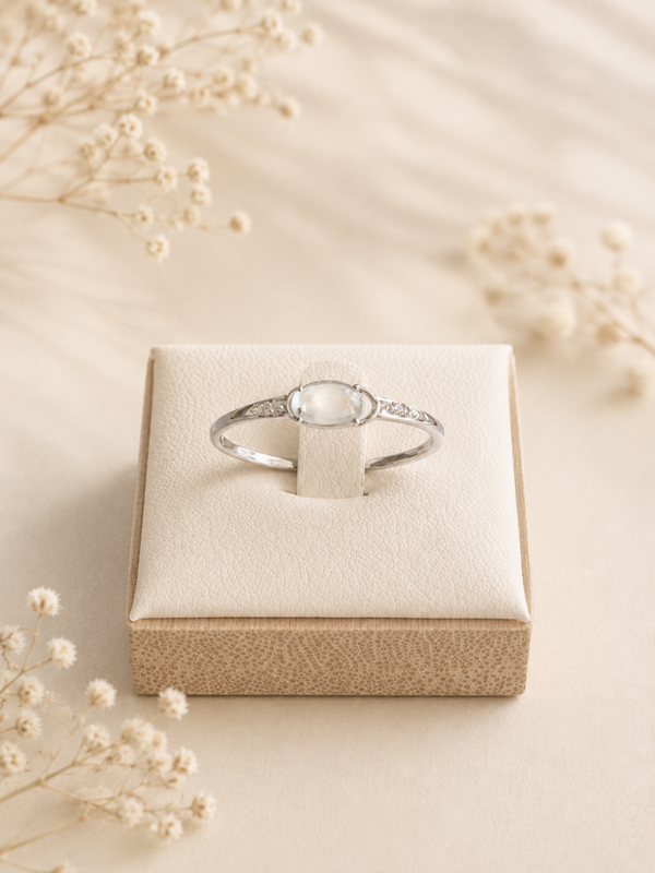 Zilveren Maansteen ring
