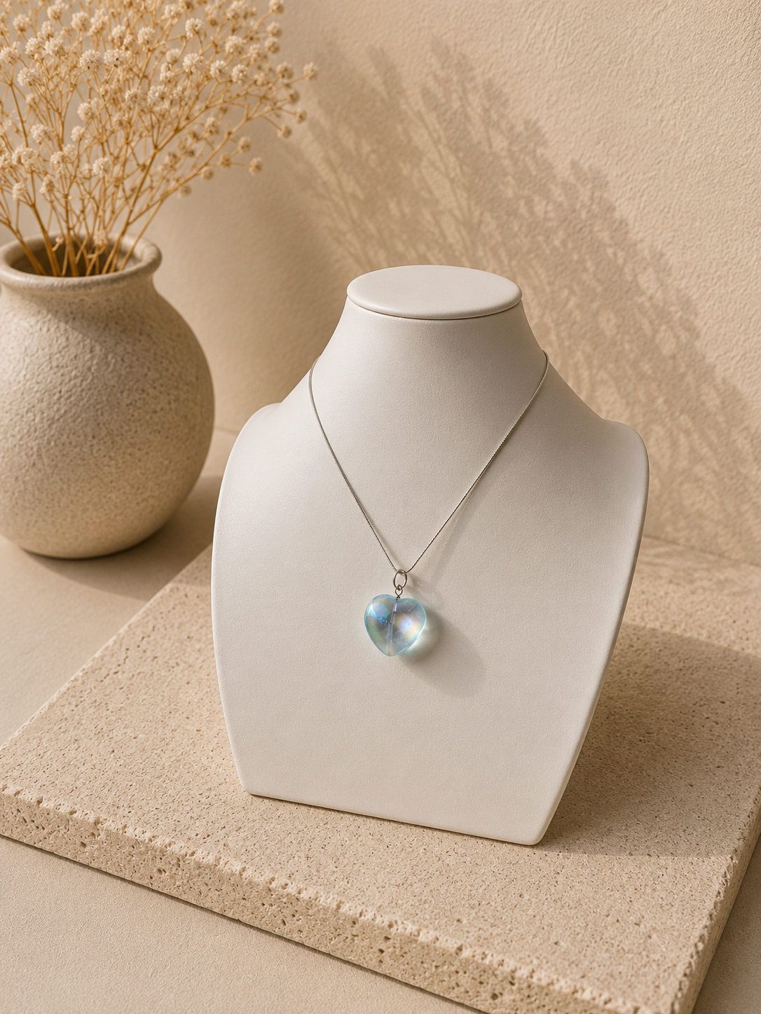 Sale! Zilveren Ketting met Aura Angel Quartz Hart