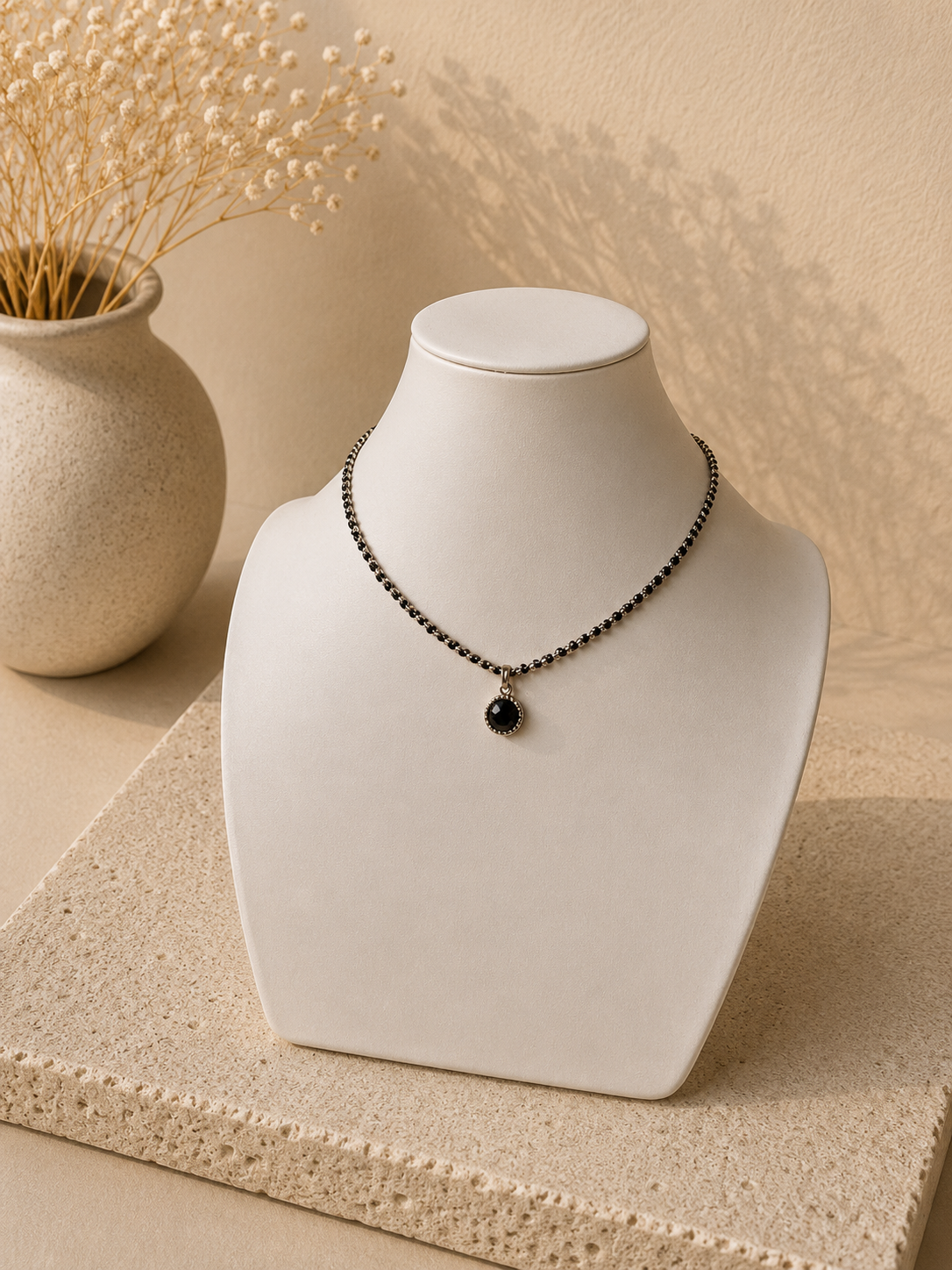 Obsidiaan hanger ketting
