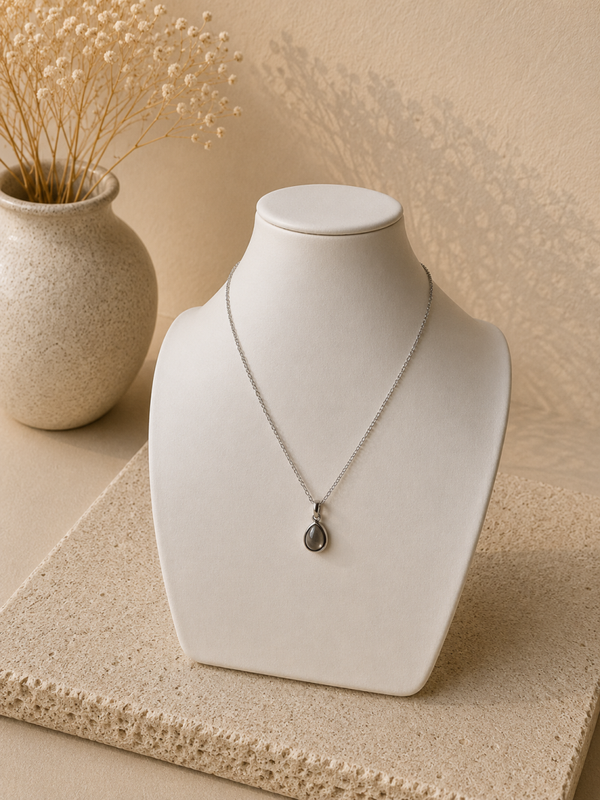 Zilveren Maansteen hanger ketting