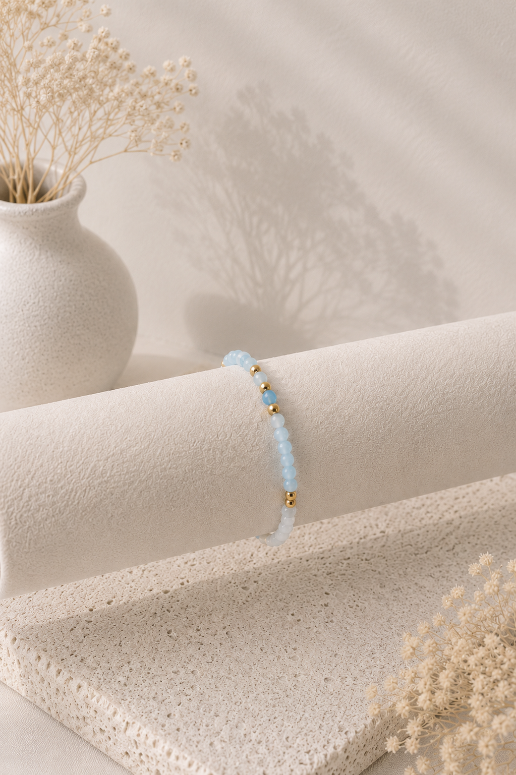 Aquamarijn en Maansteen armband