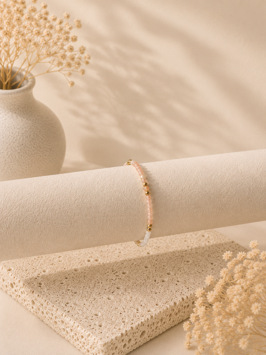 Zonnesteen en Maansteen armband
