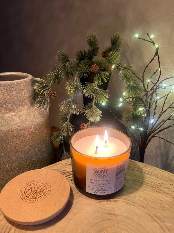 Wellness Geurkaars – Lavendel & Cederhout | 275 g | Plantaardige Wasmix & Aromatherapie