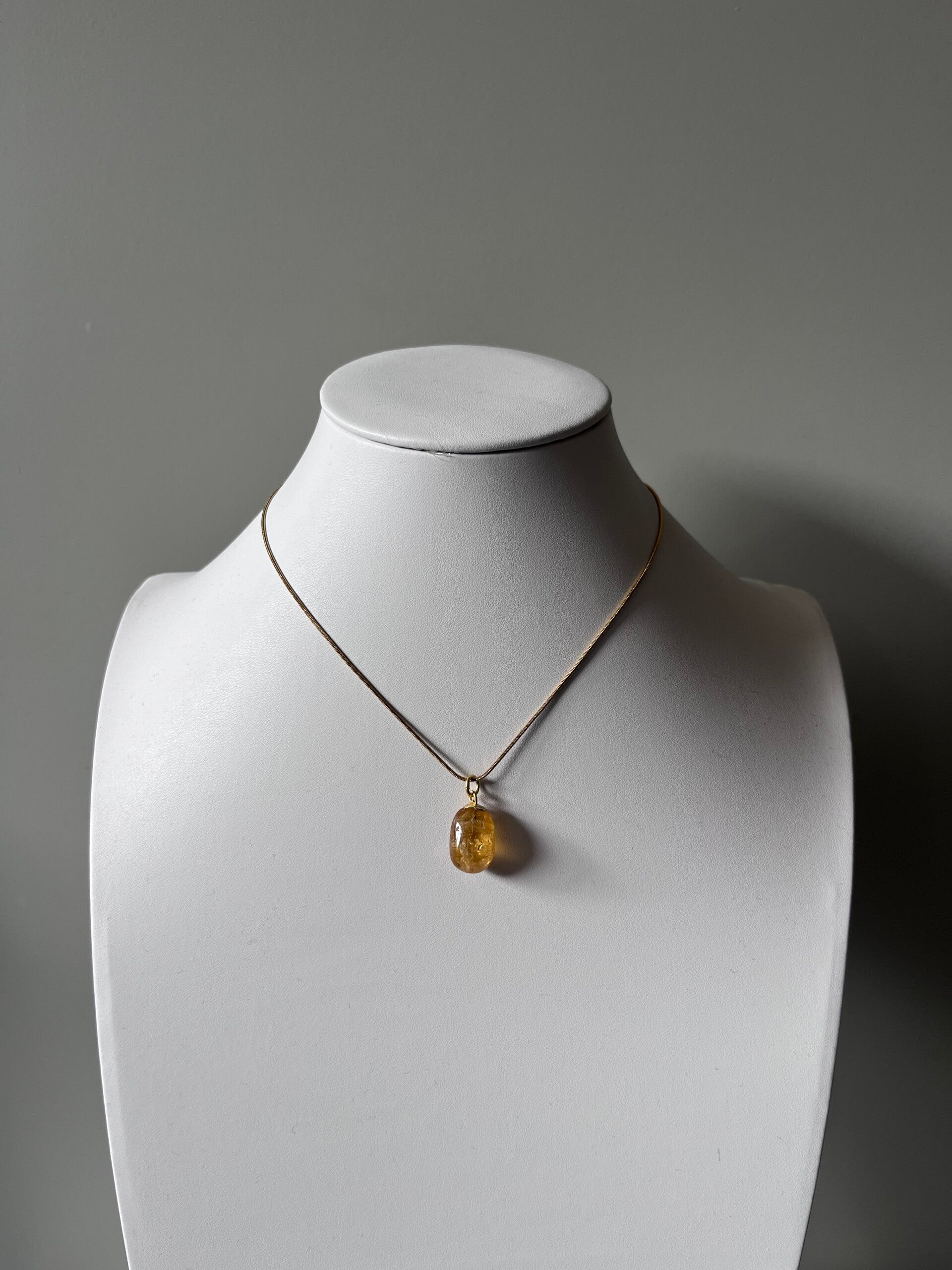 Goudkleurige Ketting met Citrien Hanger