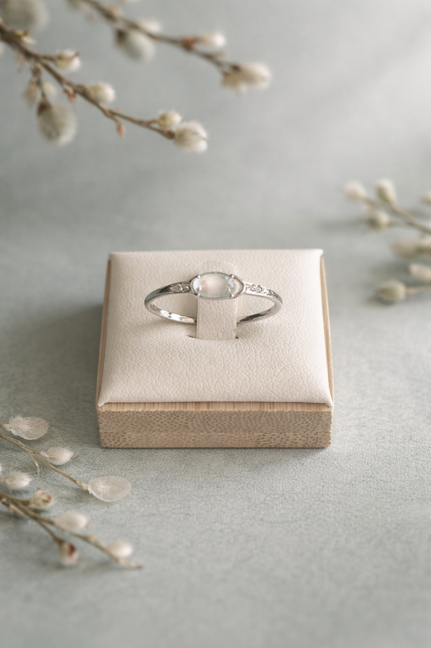 Zilveren Maansteen ring