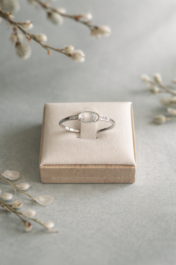 Zilveren Maansteen ring