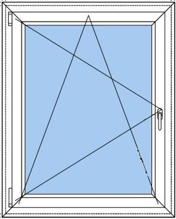 Raam 1 vak draaikiep LD B=1001-1200 x H=2001-2200
