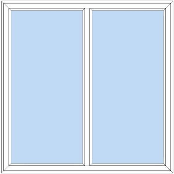 Raam 2 vak vast glas B=1001-1500 x H=500-1000