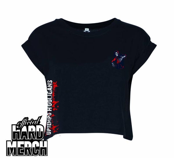 Hooligan hardcore side print - crop top