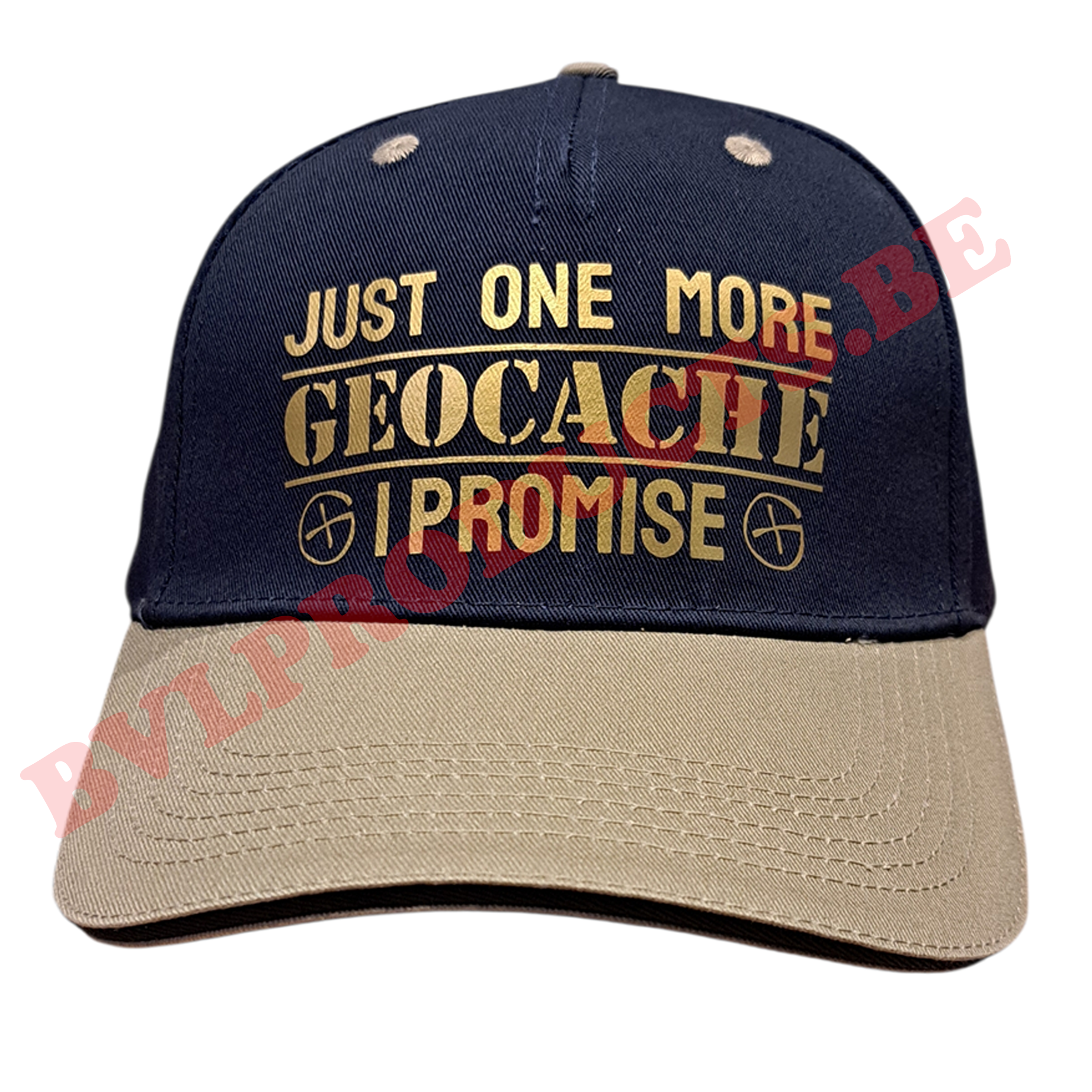 Caps bedrukt logo "Just one more GEOCACHE i promise"