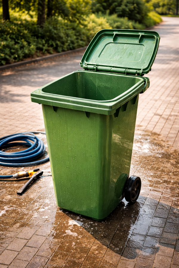 Eenmalige afvalcontainer reiniging
