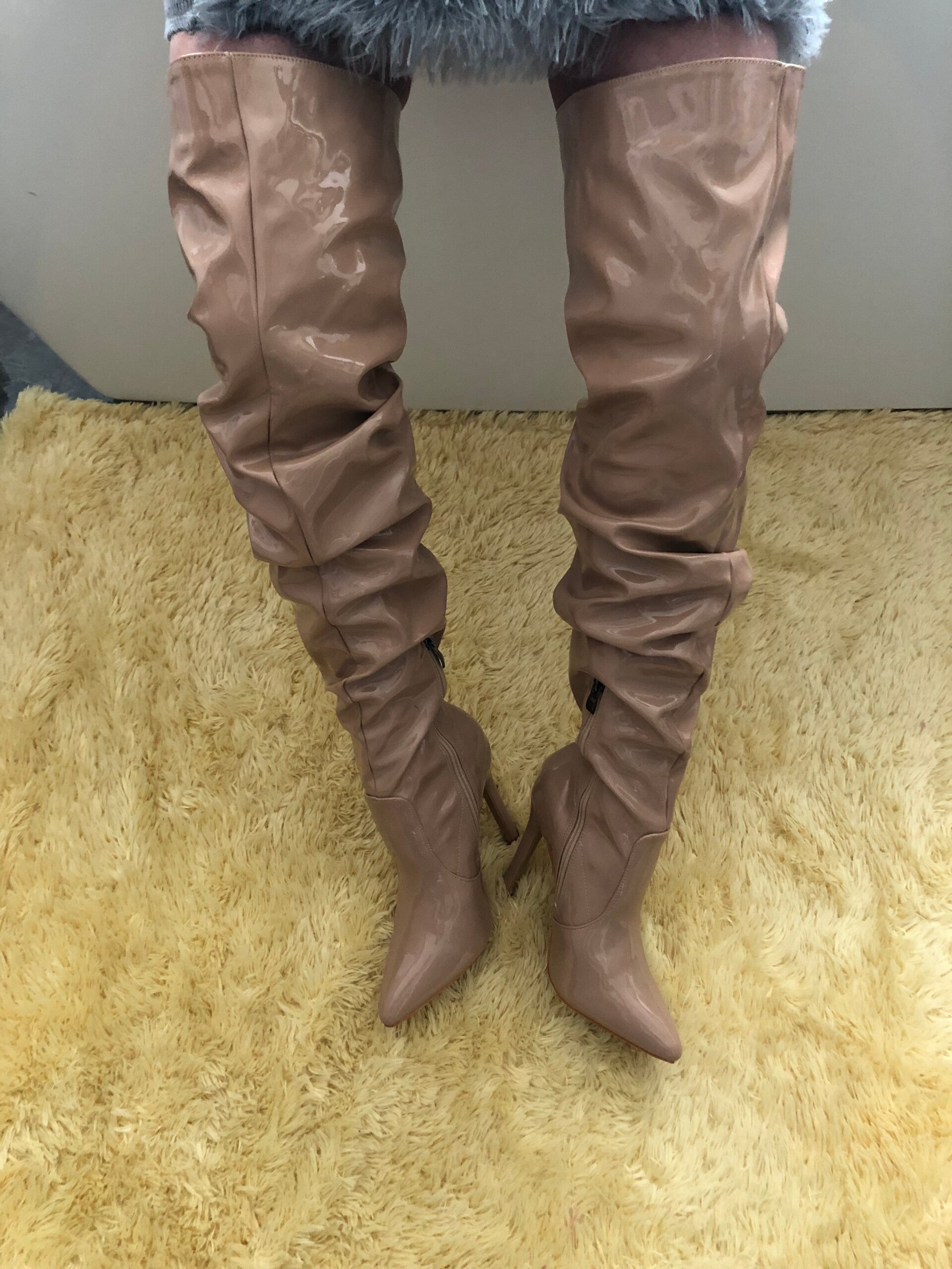 Bottes - Simili-Cuire Beige