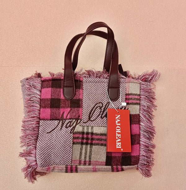 Borsa da donna M fucsia/ scozzese